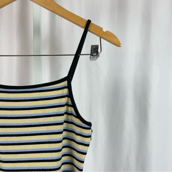 Wild Fable Medium 90's Stripe Ribbed Striped Lettuce Hem Mini Dress Retro - Picture 5 of 5